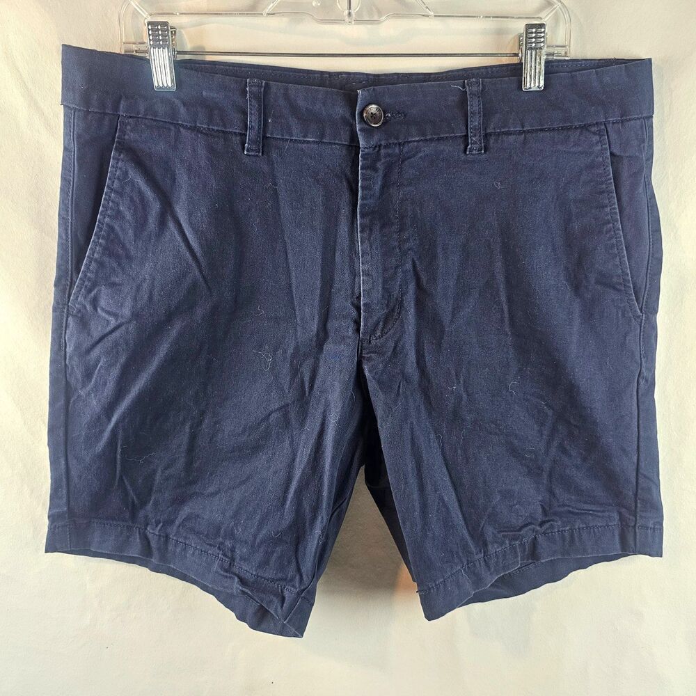 Ben Sherman Shorts Mens 38 Blue Stretch Chino Casual Classic Cotton Preppy 7"